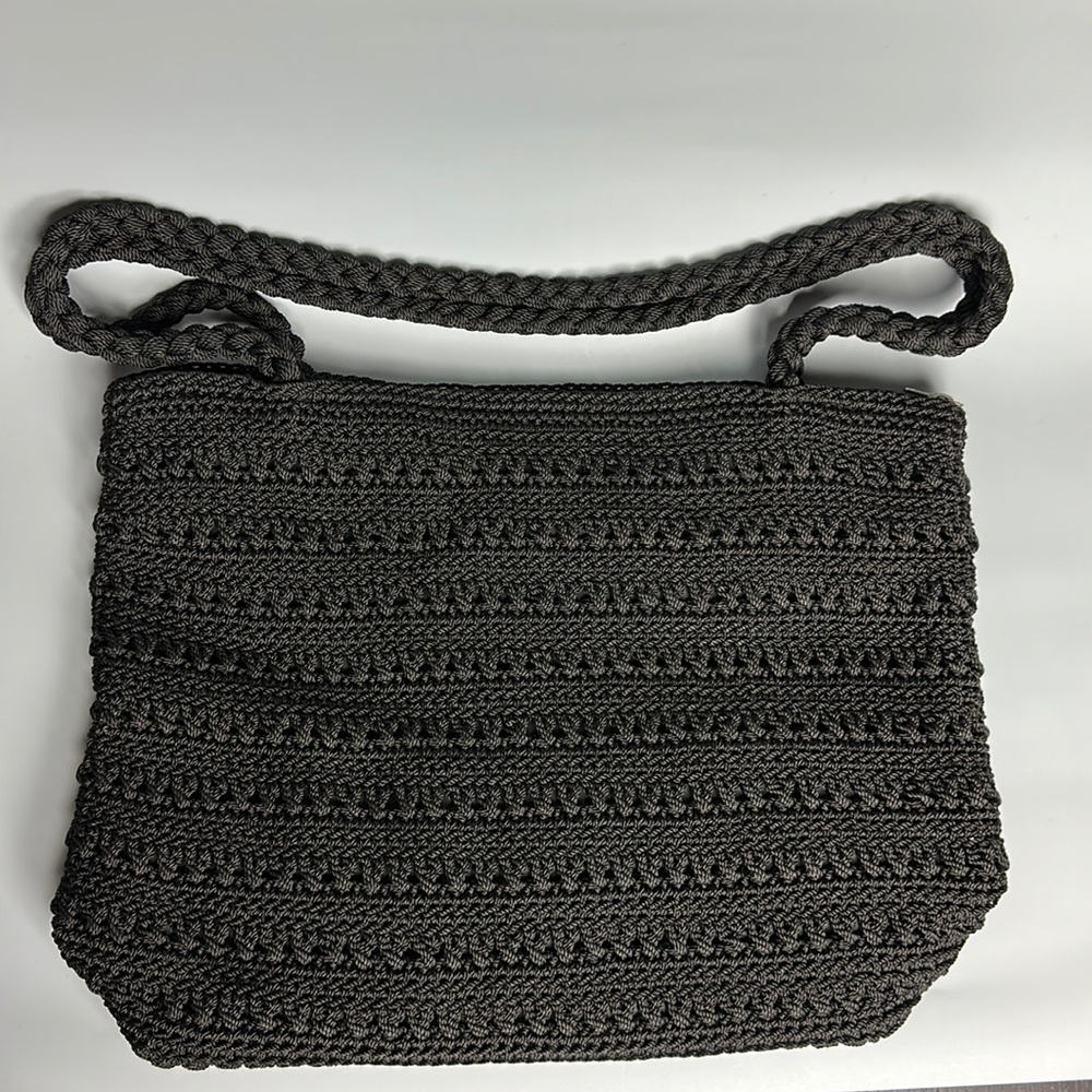 Merona black crocheted purse
